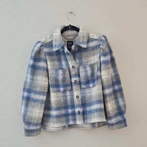 GAP Blue and White Plaid Jacket